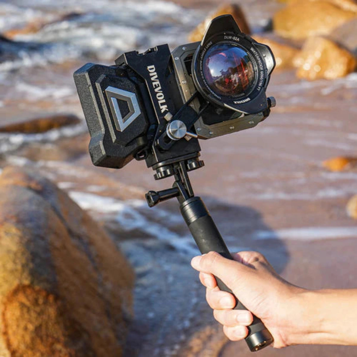 Dual Lock selfie stick for SeaTouch 4 Max underwater housing