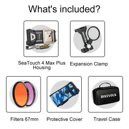 Unterwassergehäuse mit SeaTouch 4 Max Plus Filterset