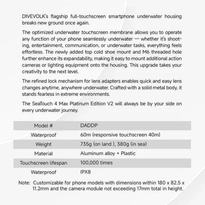 SeaTouch 4 Max Platinum Unterwassergehäuse