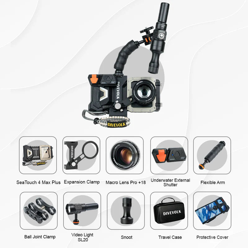 Unterwassergehäuse mit ADVANCE MACRO KIT SeaTouch 4 Max Plus