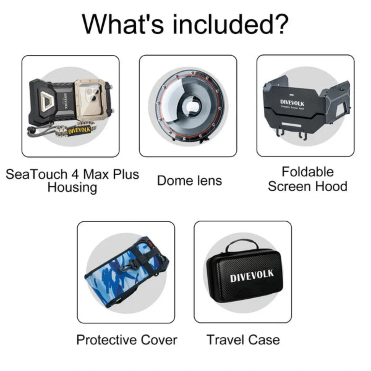 Unterwassergehäuse mit Wassersport-Kit SeaTouch 4 Max Plus