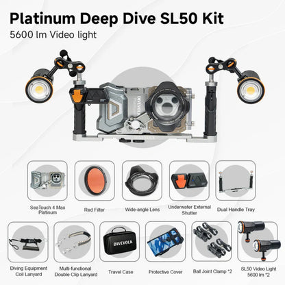Kit foto-video underwater DIVEVOLK SeaTouch 4 Max Platinum Deep Dive Kit pentru smartphone