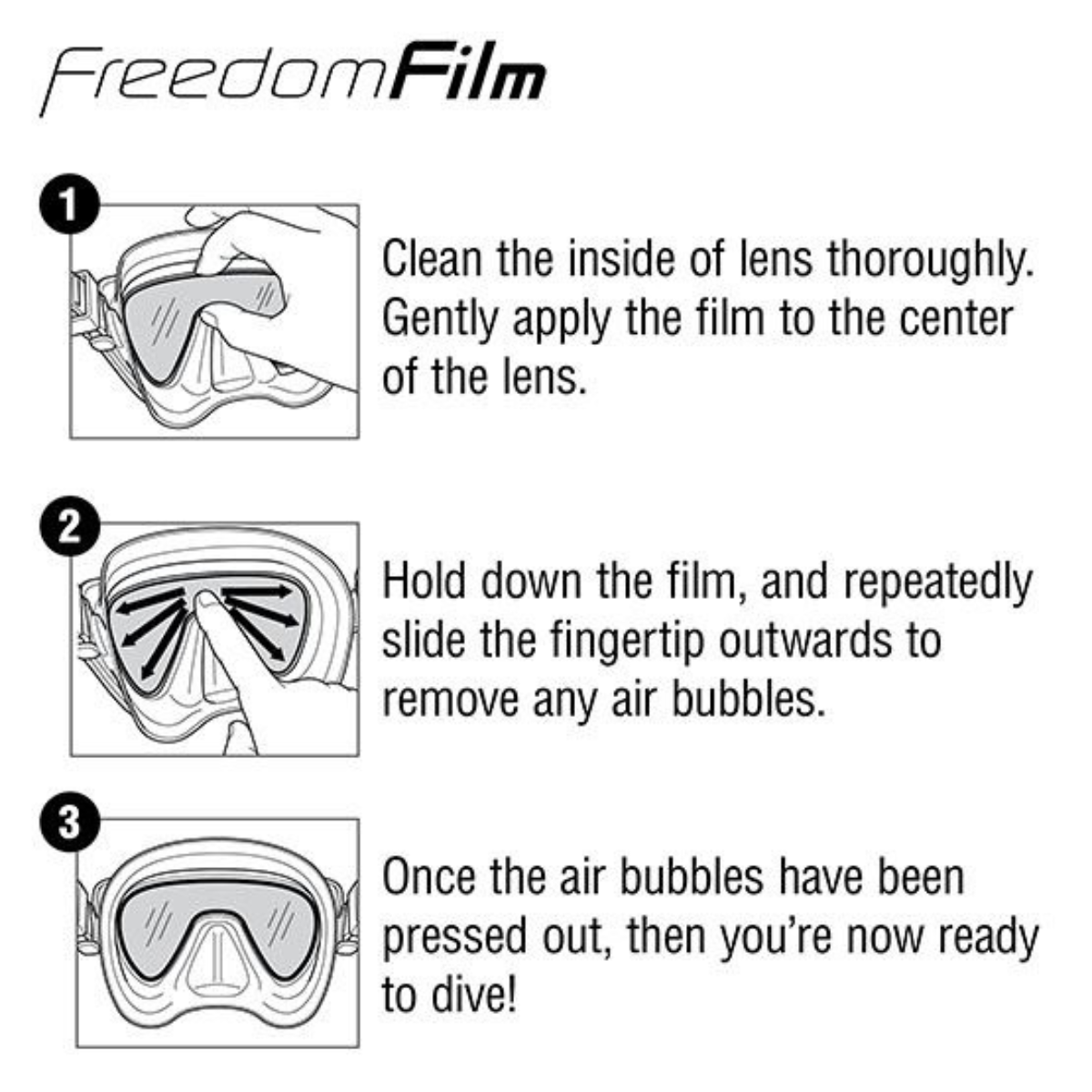 Antibeschlag-Einsätze für Freedom Film Tauchmasken