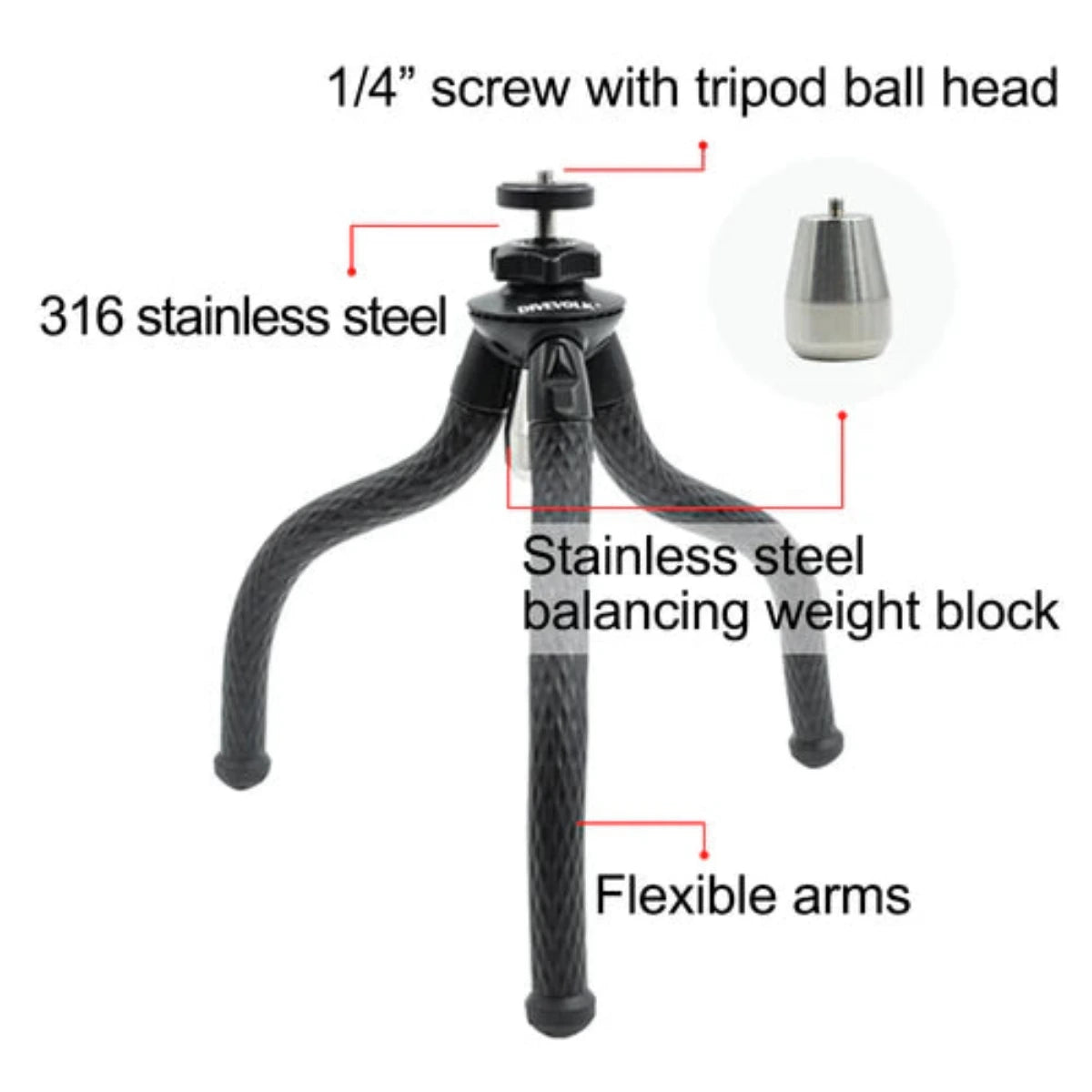 Flexibles Stativ für Unterwassergehäuse